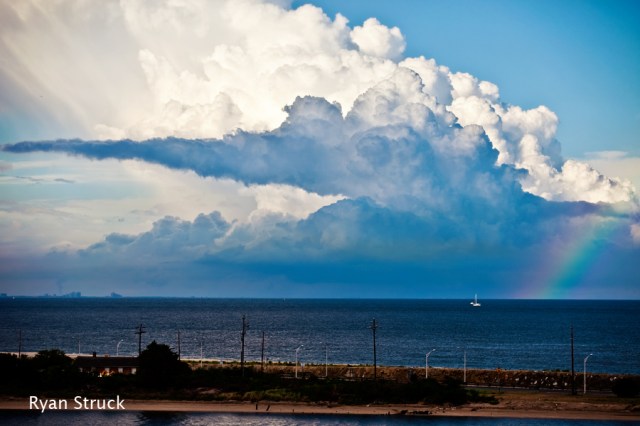 somewhere over the rainbow. rainbow photography. rainbow at the beach. storm photography. storm images. dramatic sky. thunderstorm.