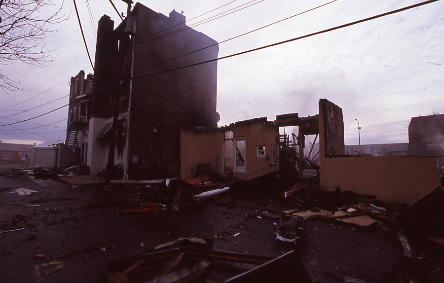 valentines day fire fire. long branch. new jersey. photos of long branch fire. apartment fire. new jersey fire photography. 35mm film.