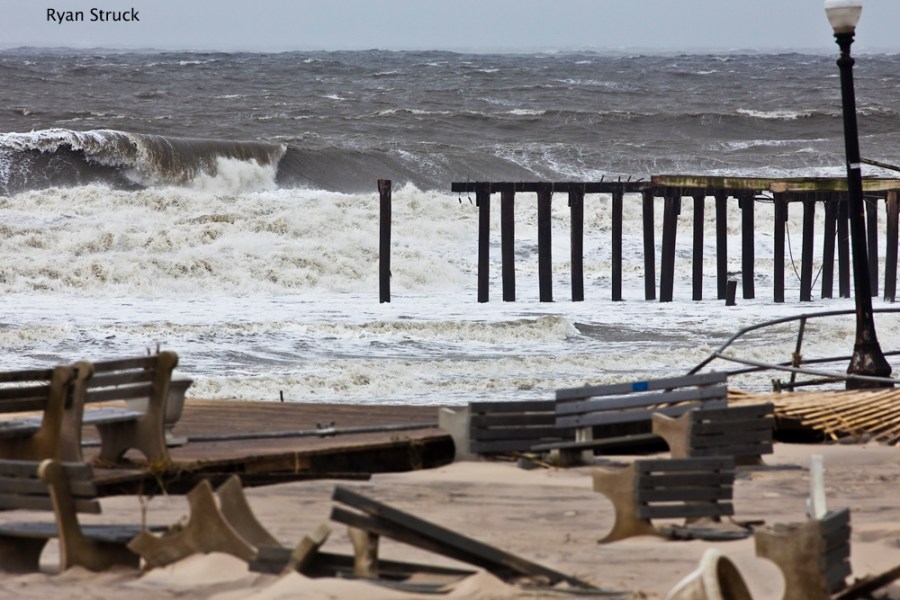 ocean grove pier. aftermath. damage.