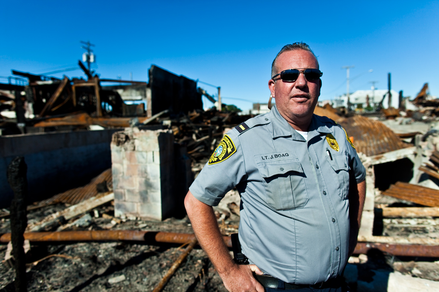 fun town pier. funtown fire. seaside boardwalk fire. 2013. seaside fire photos. damage photos. evvironmental portrait. jersey shore. ocean oounty. editorial photographer.